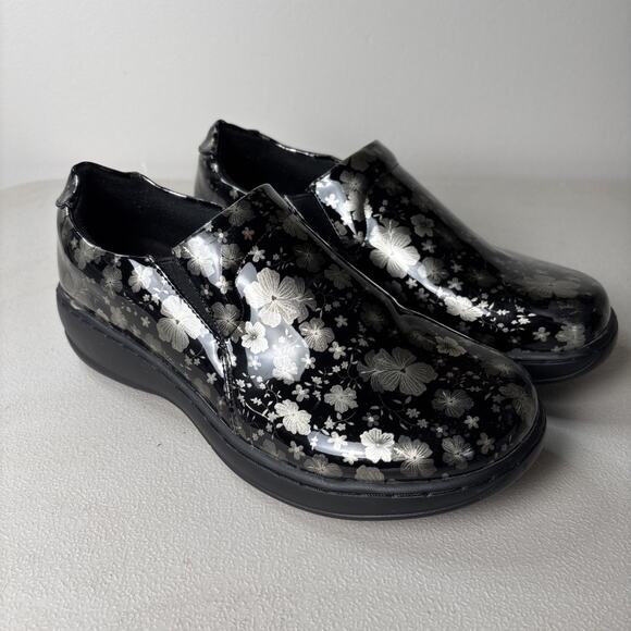 Spring Step Professional Clogs Size 7 Metallic Floral Slip On Shoe Comfort Work - Picture 1 of 8